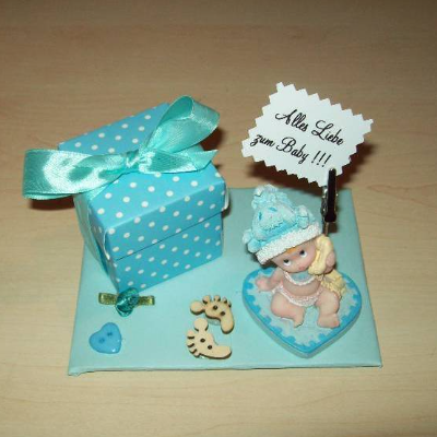 Baby Geburt Taufe - Geldgeschenk - blau - Geschenkidee für einen Jungen