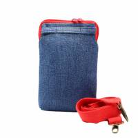 Jeanstasche "Karo" praktische Umhängetasche, Gürteltasche, Gassi-Tasche, Schultertasche, Handytasche zum umhäng Bild 2