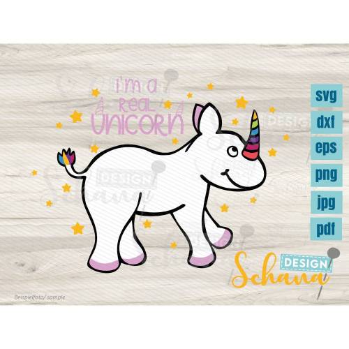 Plotterdatei wahres Einhorn SVG DXF EPS png jdp pdf Nashorn Datei Regenbogen Horn Einhorn Plotterdatei  Clipart Digistamp Bügelbild Lasercut
