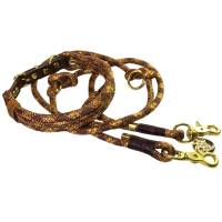 Leine Halsband Set verstellbar braun hellbraun karamell gold Glitzer, mit Leder und Schnalle Bild 1