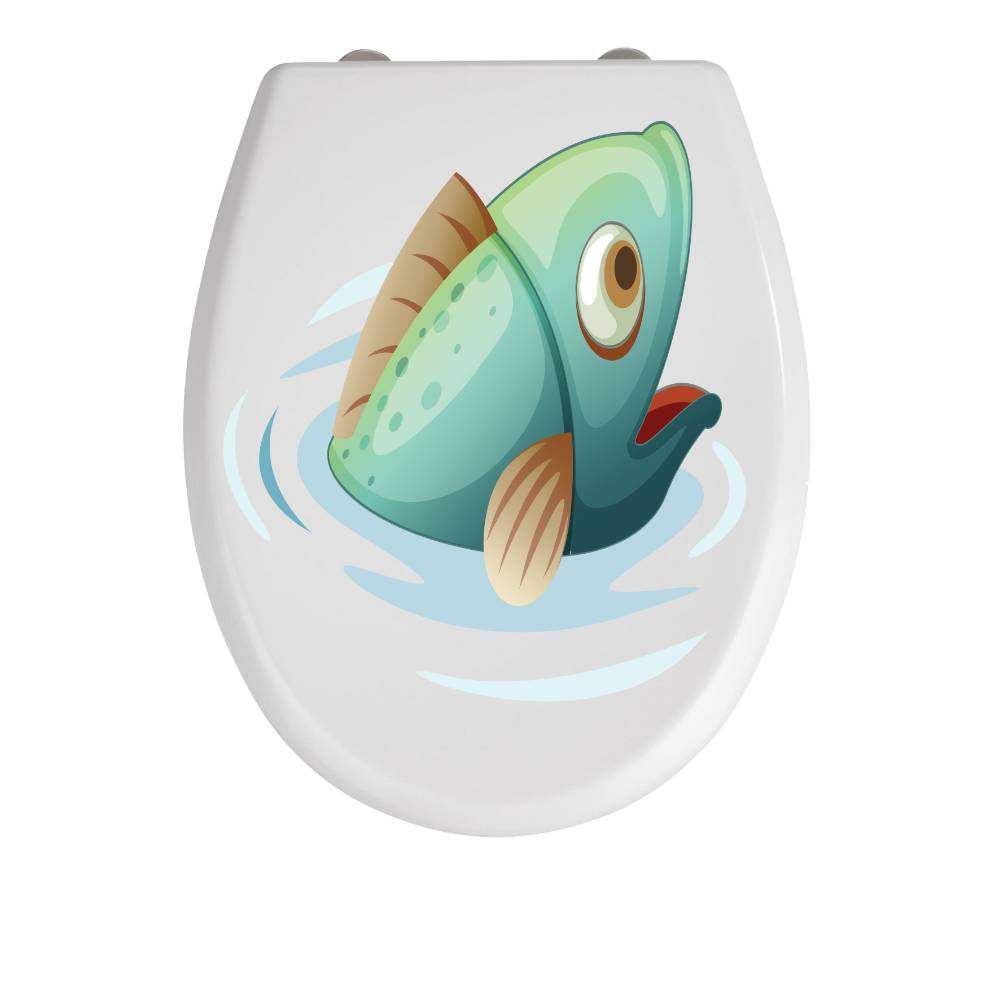 Toller WC -Deckel Aufkleber Fisch für Ihr WC konturgeschnitten in Standart ab 30 cm x 40 cm  oder gewünschten Größe Bild 1