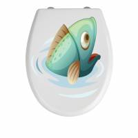 Toller WC -Deckel Aufkleber Fisch für Ihr WC konturgeschnitten in Standart ab  ca. 25 cm x 35 cm  oder gewünschten Größe Bild 1