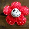 Skull  Blume Stoff rot Totenkopf ,Haarspange ,cosplay, Spitze, Bild 3
