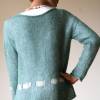 Gestrickter Damen-Pullover aus Alpaka in Blaugrün, Langarm-Pulli in Petrol, Größe M Bild 10