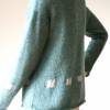 Gestrickter Damen-Pullover aus Alpaka in Blaugrün, Langarm-Pulli in Petrol, Größe M Bild 9