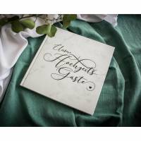 Gästebuch Hochzeit Elegant Marmor mit vorgedruckten Fragen Bild 1