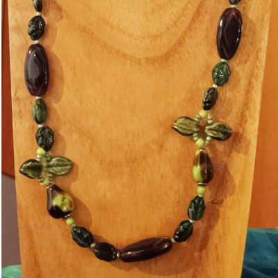 Glasperlenkette - Birnenernte für eine Gartenliebhaberin! Was für ein Herbst-Geschenk!