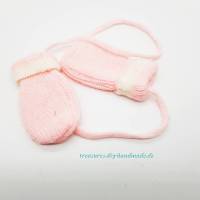 Vintage, rosa Baby Handschuhe Größe 1 Bild 1