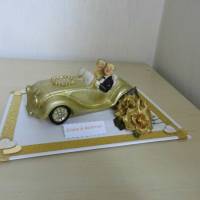 Goldhochzeit - Geldgeschenk - 50 Jahre Ehe Tischdeko Cabrio - Geschenkidee Goldene Hochzeit Bild 1