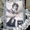 Weihnachten, Türschild, Deko-Schild Engel, Weihnachtsdeko zum hängen in Sepia / Grautönen & Vintage Stil. Bild 6