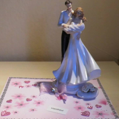 Hochzeit Geldgeschenk Brautpaar mit Baby - rosa Geschenkidee