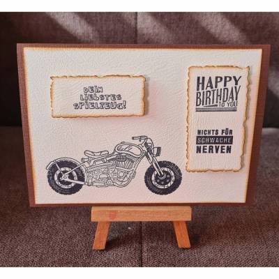 Geburtstagskarte " Happy Birthday to You " Motorrad