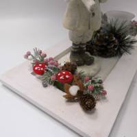 Weihnachten Advent Dekoration mit Tablett mit Deko und Teelicht - Im Winterwald Bild 3