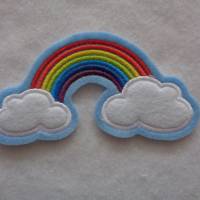 Applikation/Aufnäher Regenbogen mit Wolken Bild 2