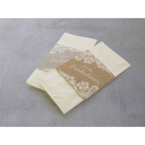 50 Stück Freudentränen Hochzeit Taschentuch Banderolen Spitze Weiß Kraftpapier-Look