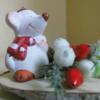 Weihnachten Deko Maus mit Teelicht auf einer Baumscheibe Bild 2