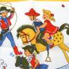 Vintage Taschentuch Kinder Stofftuch Cowboy Bild 3