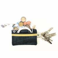 Jeans Geldtasche, Schlüsseltasche, Kreditkartentasche, Kopfhöhrertasche, Upcycling Bild 1