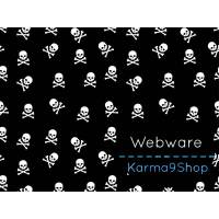 0,5m Webware Kim Totenköpfe weiss Bild 1
