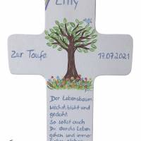 Holzkreuz "Lebensbaum" zur Geburt , Taufe,Kommunion Bild 2