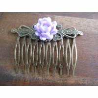 Bronze Haarkamm mit Blüte  Vintage Renaissanceflieder Bild 1