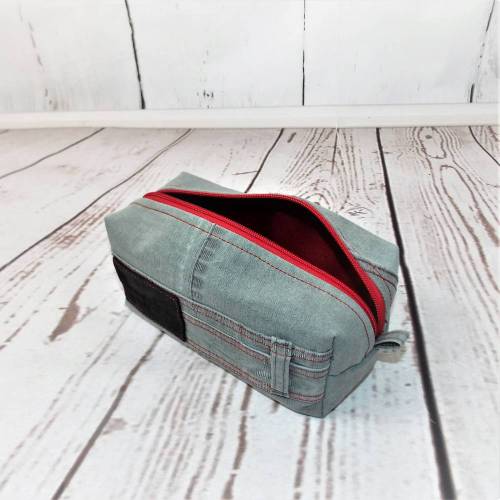 Kulturbeitel, Kosmetiktasche, Jeans Upcycling