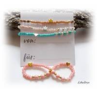 Elastische Armbänder in 4 Varianten zur Wahl - modisch,trendy,elegant,verspielt - braun,jade,rosa,apricot Bild 1