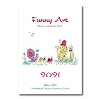 Kalender 2021 Din a5, lustige Tiere, Funny Art, Wandkalender Bild 1