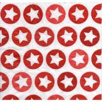 5 Servietten / Motivservietten  Sterne rot / weiß  W370 Bild 1