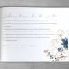 Gästebuch Hochzeit mit Fragen weiße Seiten Aquarell Blumen Gold Navy personalisierbar Dark Blue Bild 5