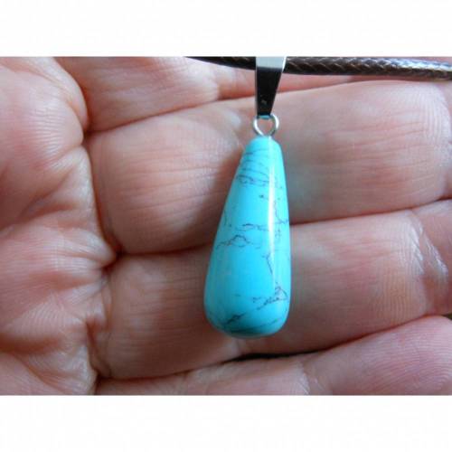 Naturstein Türkis Tropfen  Kette 