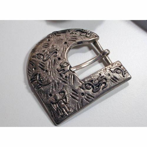 Vintage Gürtelschnalle 20mm silberfarben mit Muster, 70er, 80er, Schnalle, Gürtelschließe, Trödel Dings da