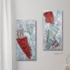 Acrylbild als verspielte Collage mit kleinen Extras auf Leinwand, Arktis, Kleine Kunst, Wohnraumdekoration, Original Bild 3