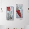 Acrylbild als verspielte Collage mit kleinen Extras auf Leinwand, Arktis, Kleine Kunst, Wohnraumdekoration, Original Bild 4