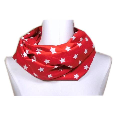 Loop Schlauchschal Sterne rot weiß Schal Stern handmade Bild 1