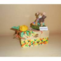 Geburt Taufe Kindergeburtstag Geldgeschenk Mäuse für die Maus - Teebox Bild 1