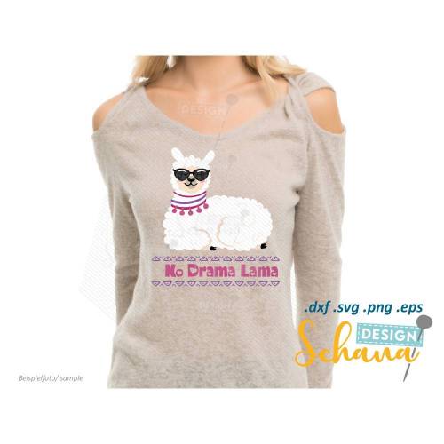 No Drama Lama Plotterdatei - SVG DXF PNG  und eps für cricut scan n cut silhouette plotter niedlich Lama Clipart Plotter Digistamp Tiermotiv