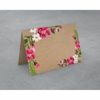 Tischkärtchen Kraftpapier-Look Blumen Pink Bild 1