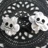 Skull  Blume Stoff weisst Totenkopf ,Haarspange ,cosplay, Braut Bild 2