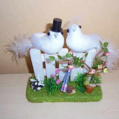 Geldgeschenk Hochzeit Brautpaar - Tauben auf dem Zaun Geschenkidee
