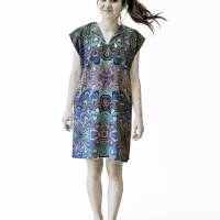 ART-DÉCO Kleid, Tunika mit Gürtel, marmoriert Bild 2