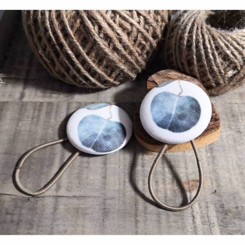 Haargummis mit Stoff bezogen, Haarschmuck, Haarknopf