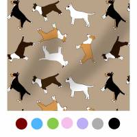 Stoff Hundemotiv "Bullterrier", Baumwoll-Jersey, 50x100cm, viele Farben Bild 1
