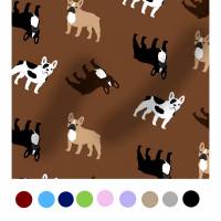Stoff Hundemotiv "Französische Bulldogge", Baumwoll-Jersey, 50x100cm, viele Farben Bild 1