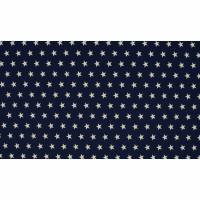 7,50EUR/m Baumwoll-Webware Sterne weiß auf navy blau Bild 1