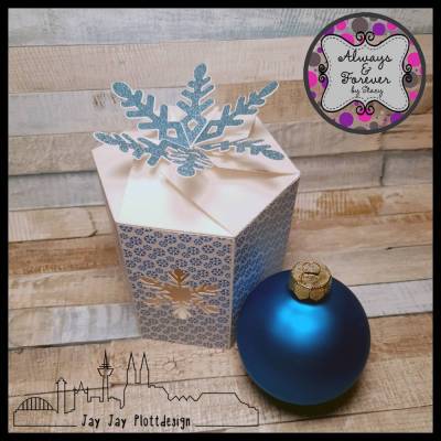 Plotterdatei Schneeflocken-Box für Christbaumkugeln mit 8 cm Durchmesser