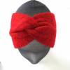 Rotes gestricktes Stirnband für Frauen, doppellagige Ohrenwärmer mit Verknotung, Geschenk für sie Bild 1