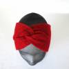 Rotes gestricktes Stirnband für Frauen, doppellagige Ohrenwärmer mit Verknotung, Geschenk für sie Bild 3
