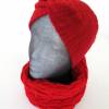 Rotes gestricktes Stirnband für Frauen, doppellagige Ohrenwärmer mit Verknotung, Geschenk für sie Bild 4