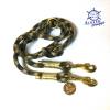Leine Halsband Set verstellbar braun, oliv, beige, gold,, mit Leder und Schnalle Bild 5